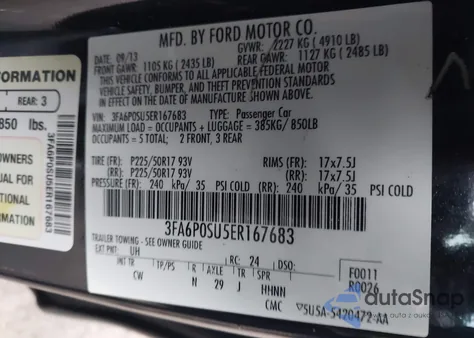 2014 Ford Fusion Energi Titanium z USA, uszkodzony, nr VIN 3FA6P0SU5ER167683